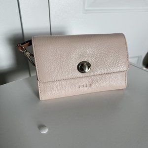 Tusk Leather Crossbody Wallet - Blush Pink
